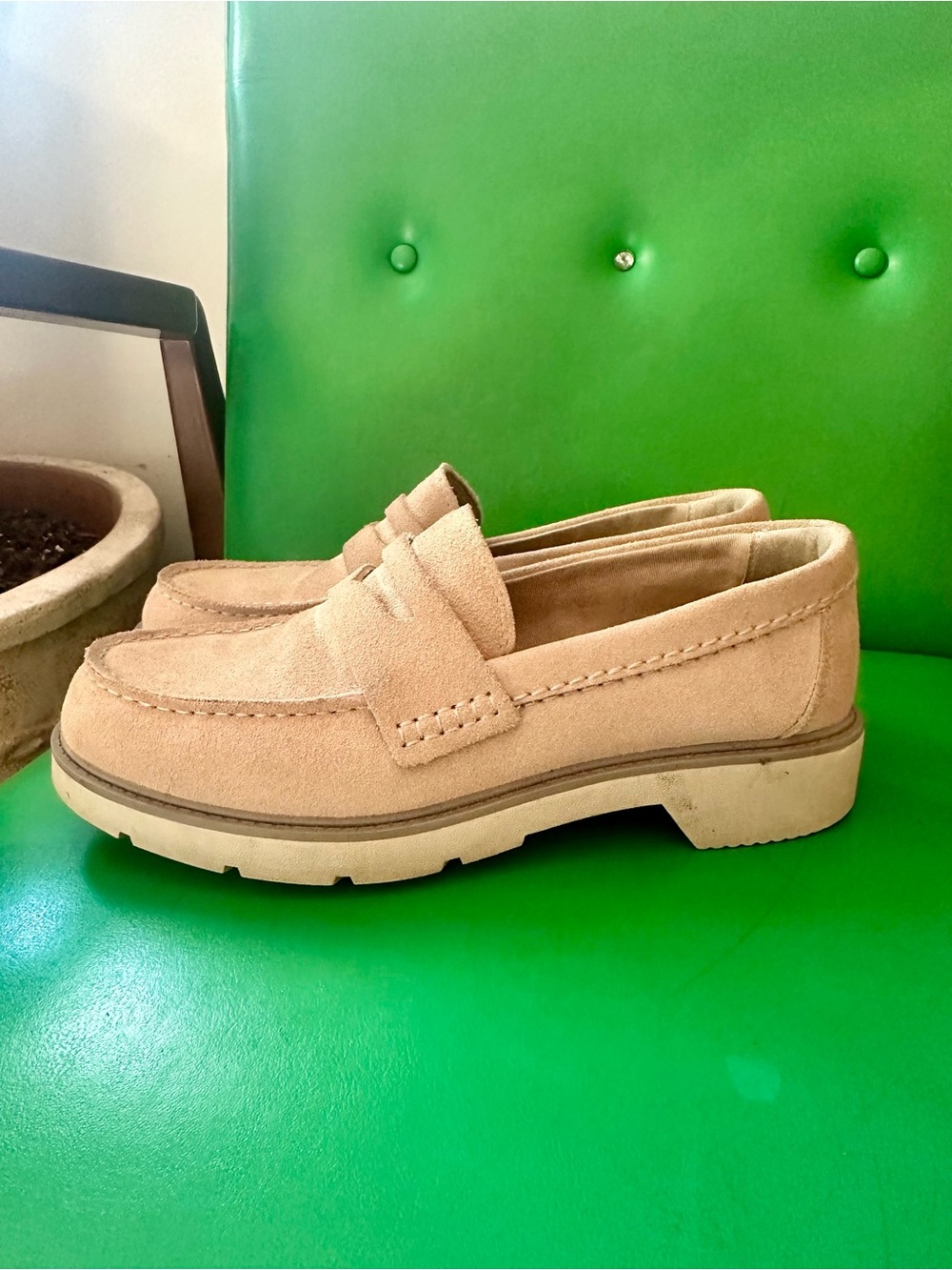Sperry Beige Suede Penny Loafers - Picture 3 of 7